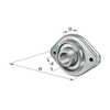 Flanged bearing unit oval Eccentric Locking Collar Series PCSTK